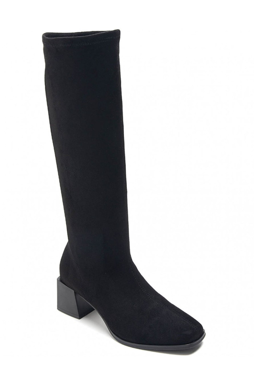 Clothing Ideal | Shoila Black Suedette Boots