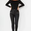 Clothing Zilene | Sorcha Black Wax High Waist Jeans