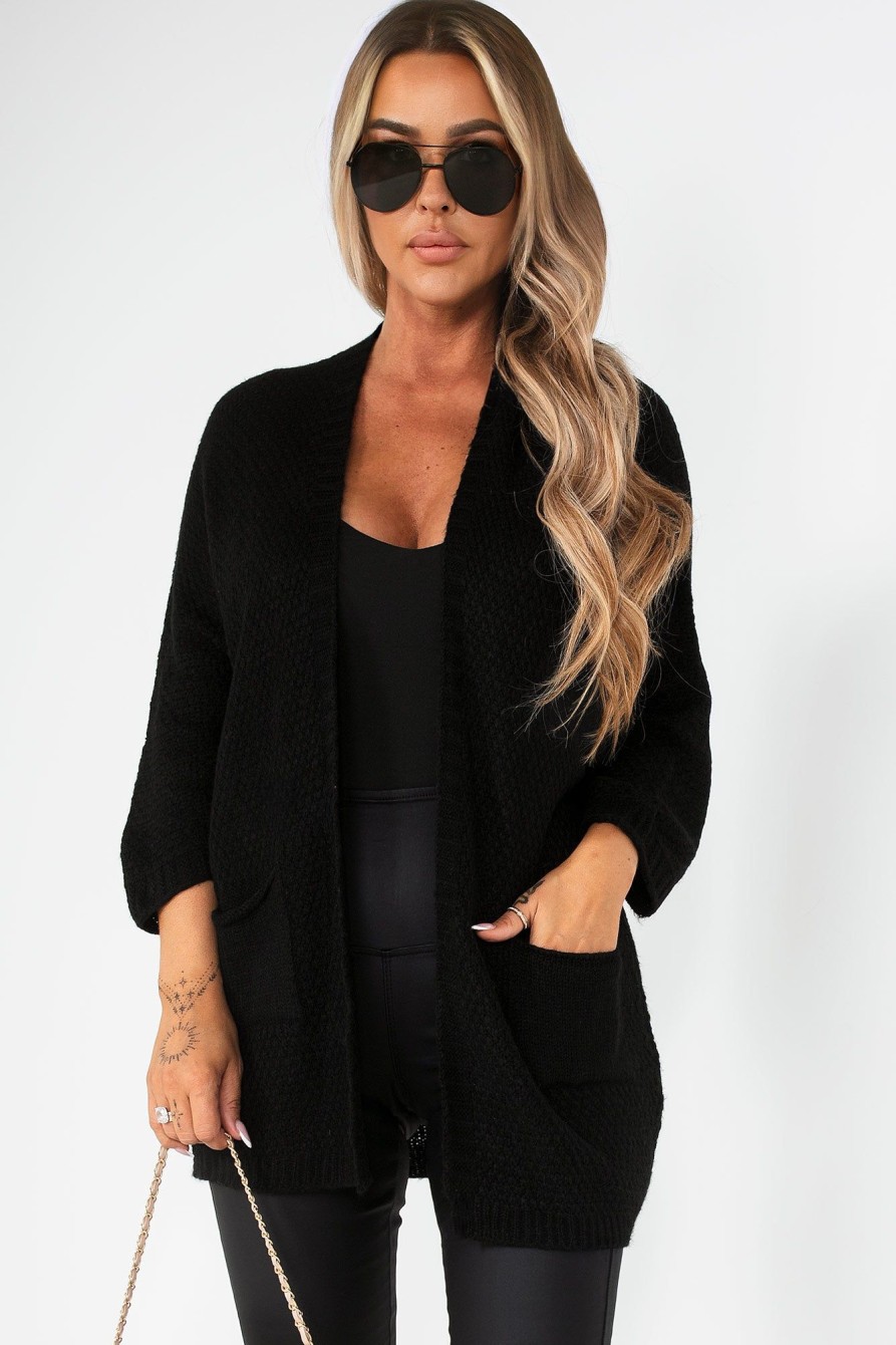 Clothing Willy Z | Karina Black Knit Cardigan