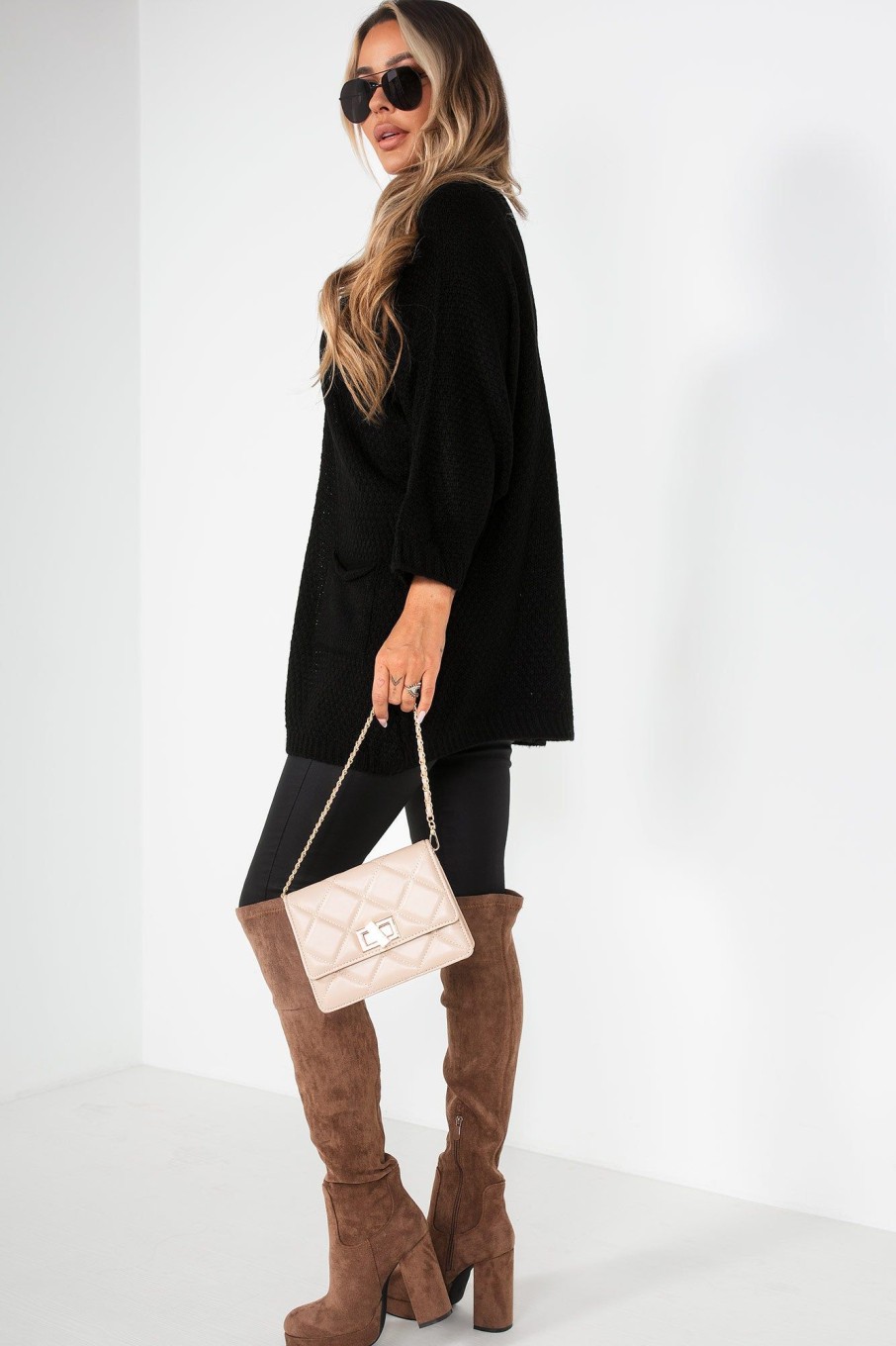 Clothing Willy Z | Karina Black Knit Cardigan