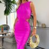 Clothing AX Paris | Ax Paris Helen Hot Pink Cut Out Dress