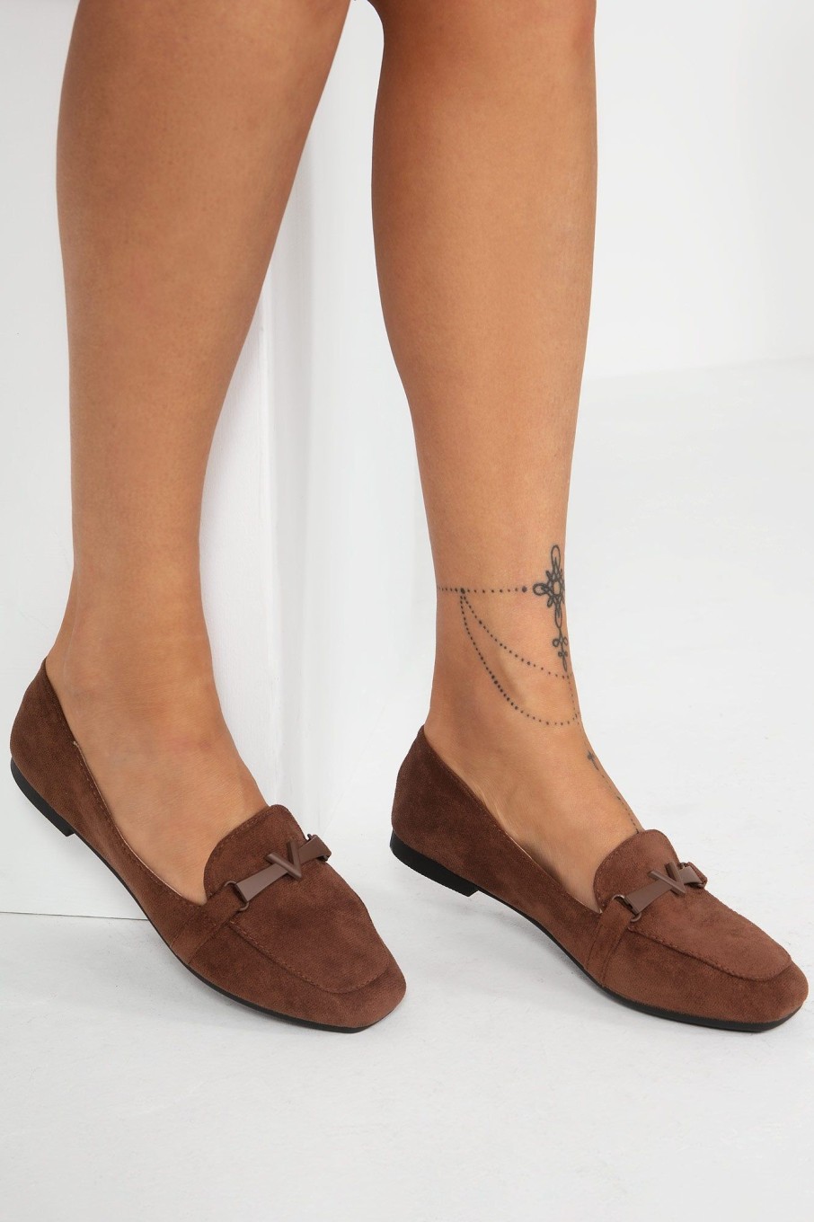 Clothing Kult | Chloe Chocolate Suedette Loafers