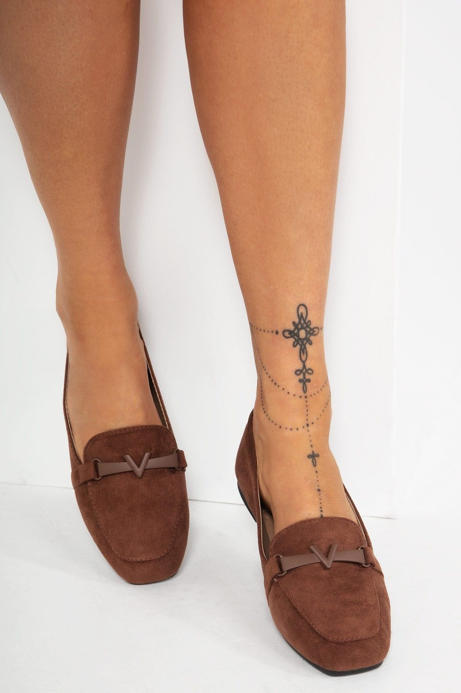 Clothing Kult | Chloe Chocolate Suedette Loafers