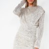 Clothing Eight Paris | Beth Champagne Sequin Ruched Dress