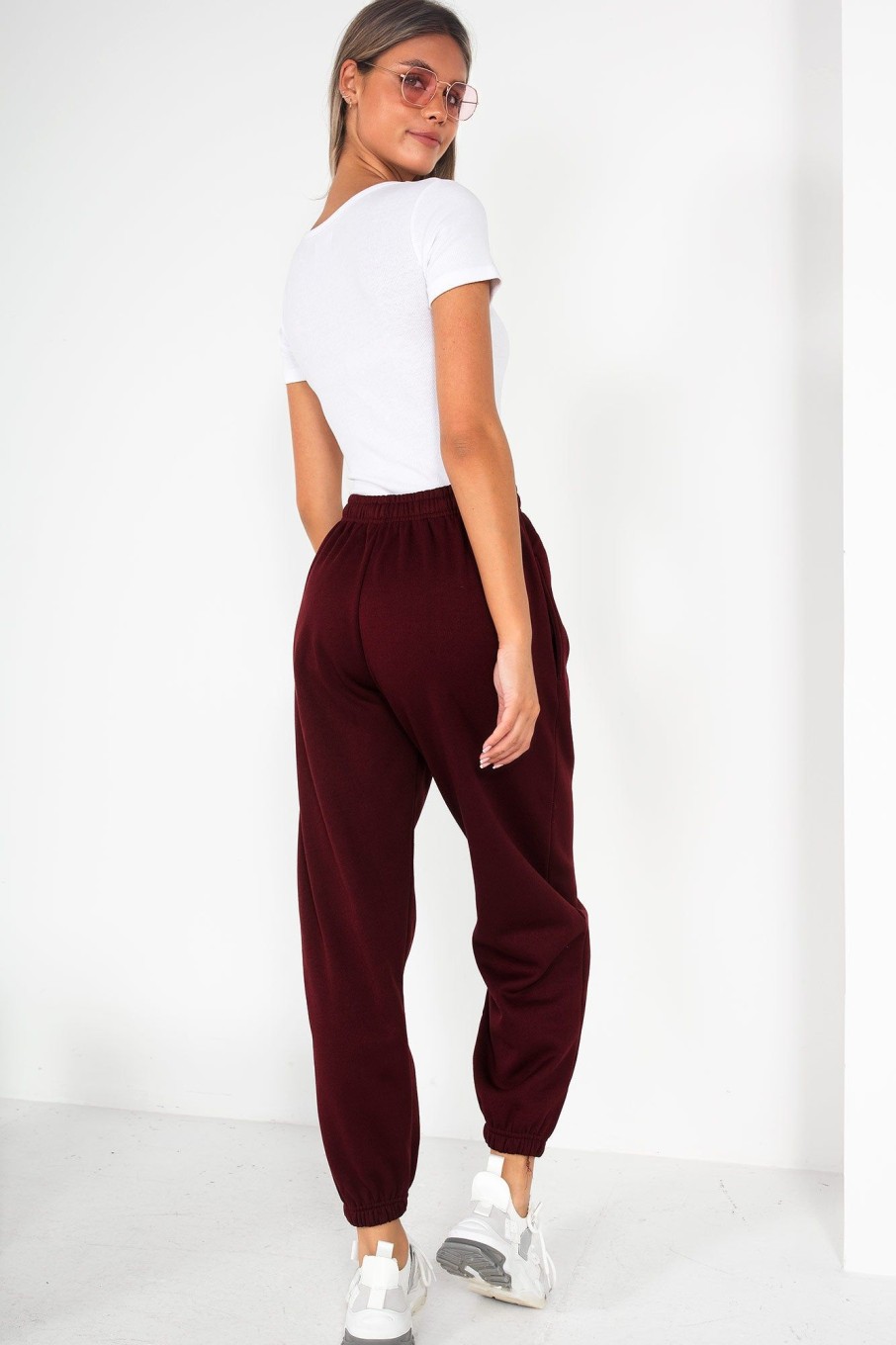 Clothing Style Wise | Olivia Burgundy Oversized Joggers