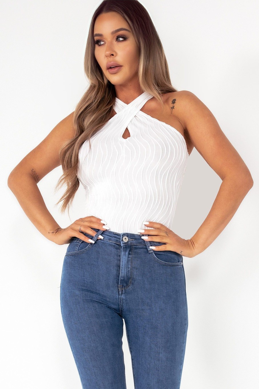 Clothing style wise | Emer White Textured Top