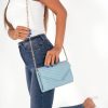 Bags Koko | Naomi Blue Faux Leather Envelope Bag