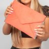 Bags Koko | Diana Coral Suedette Envelope Clutch