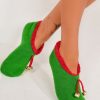 Clothing Brave Soul | Elf Green & Red Slipper Socks