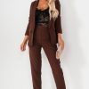 Clothing Madison Paris | Julian Chocolate Long Sleeve Blazer