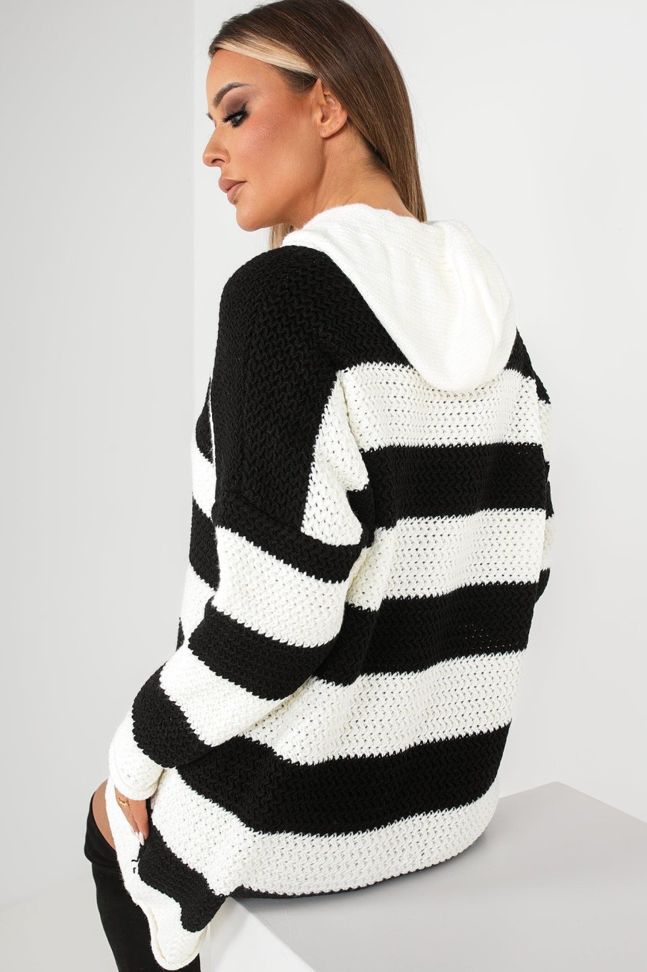 Clothing Willy Z | Cathy Monochrome Knit Striped Jumper