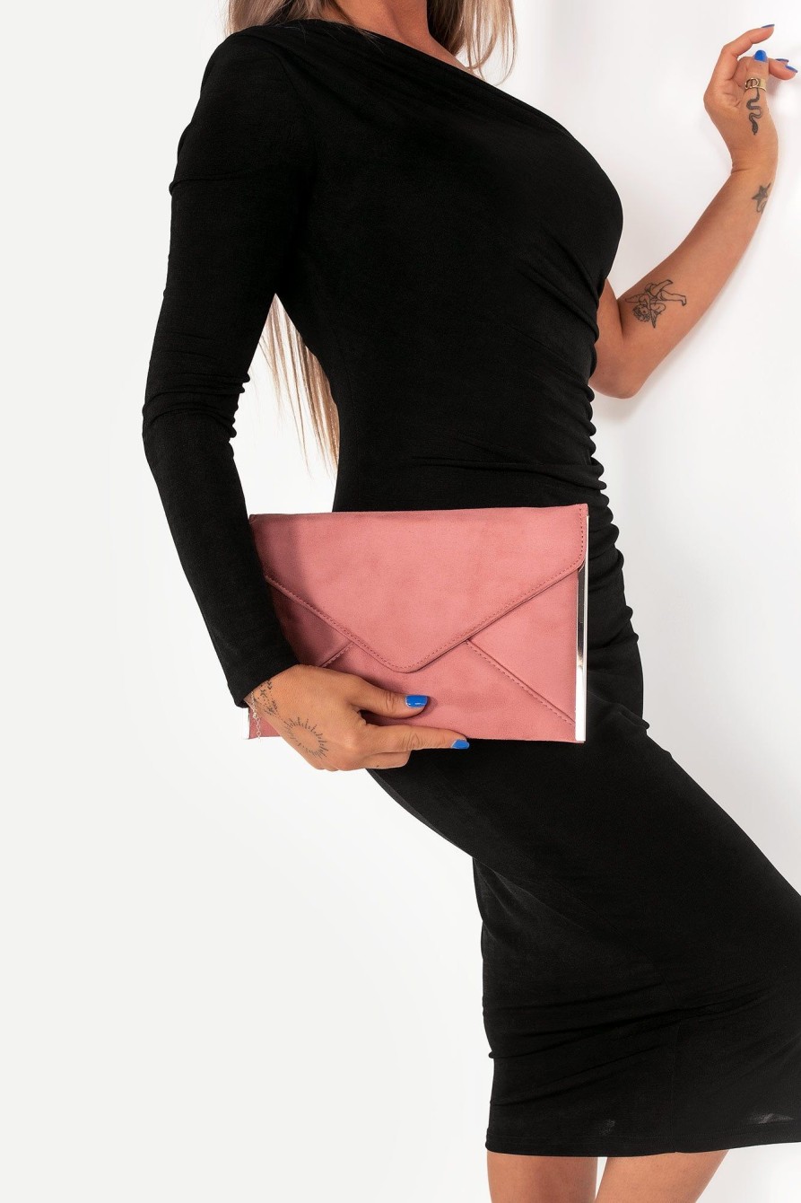 Clothing Koko | Diana Rose Suedette Envelope Clutch