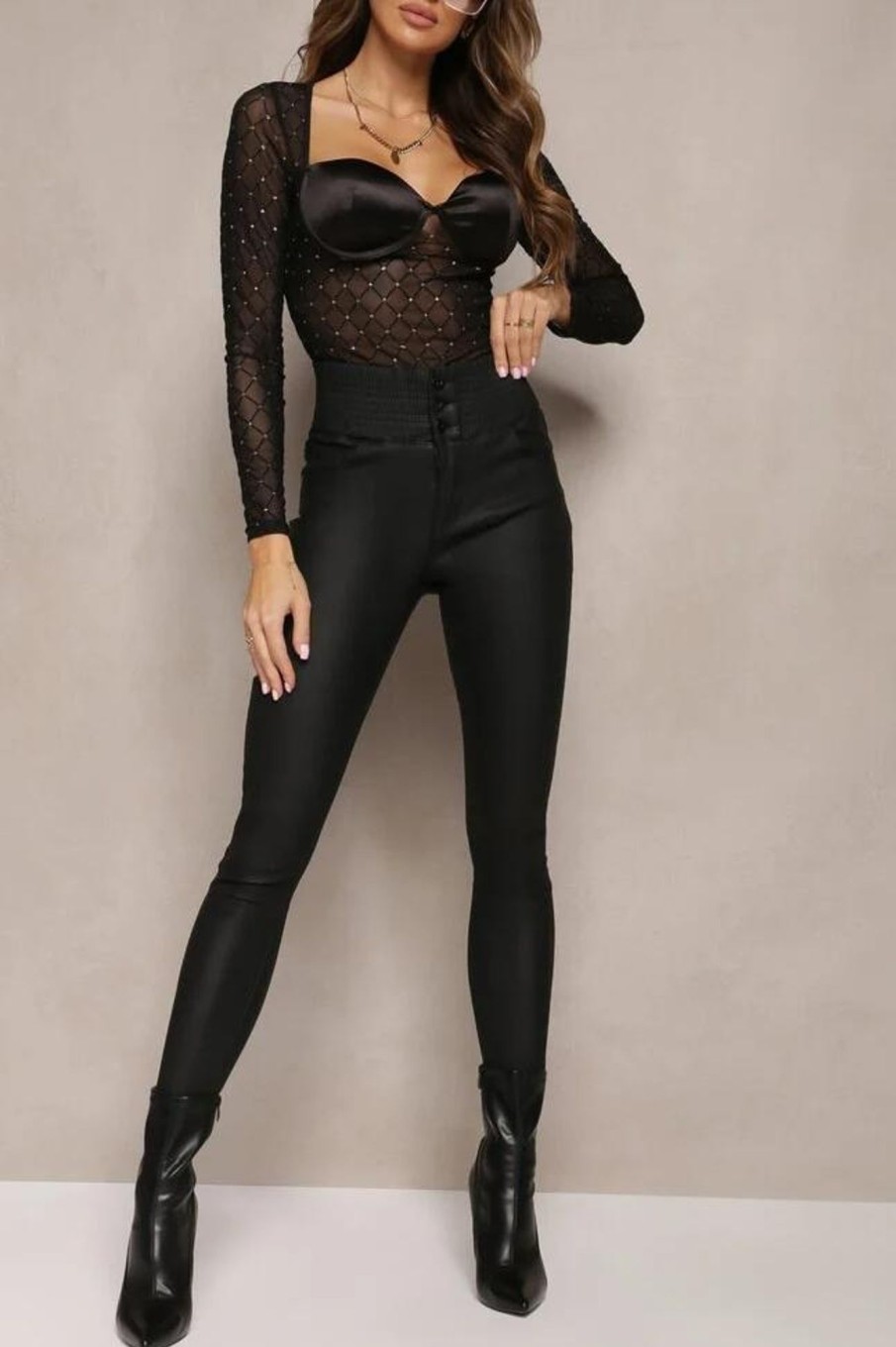 Clothing Zilene | Elena Black Wax High Waist Jeans