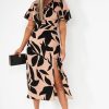 Clothing Girl in Mind | Girl In Mind Roxanna Nude Print Shirt Dress