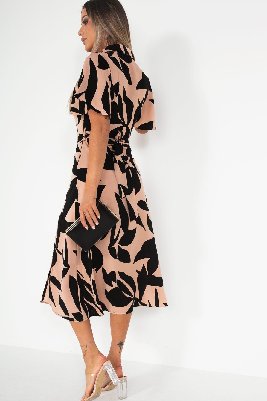 Clothing Girl in Mind | Girl In Mind Roxanna Nude Print Shirt Dress