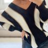 Clothing Estee Brown | Fabiola Black And Gold Knit Striped Jumper