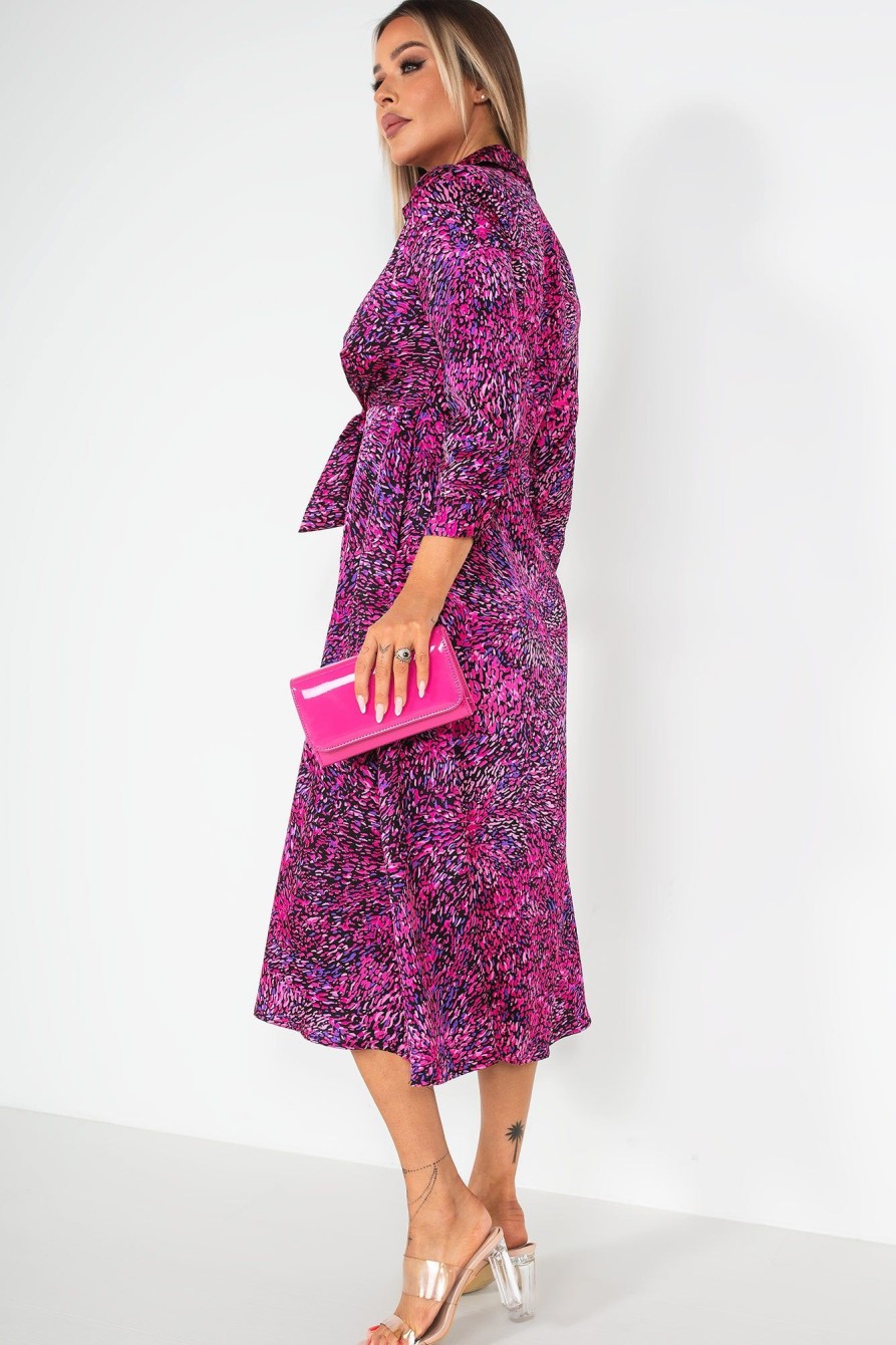 Clothing Girl in Mind | Girl In Mind Isabella Purple Satin Print Dress