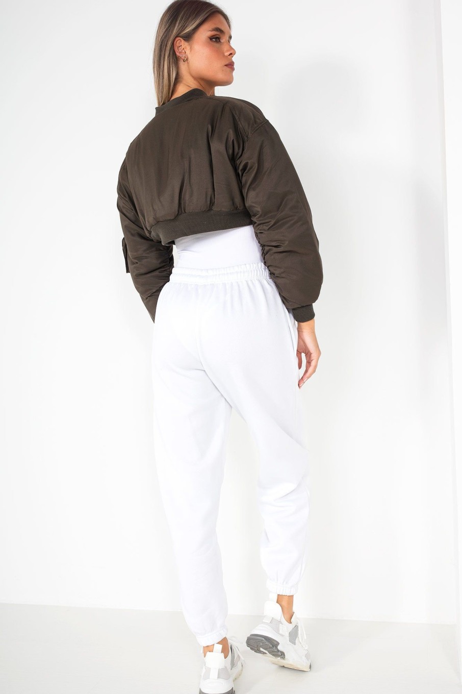 Clothing style wise | Milani Khaki Cropped Bomber Jacket