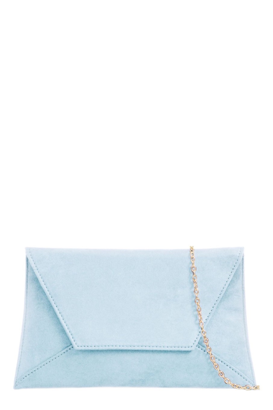 Bags Koko | Nettie Powder Blue Suedette Envelope Clutch Bag