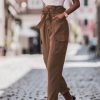 Clothing Copper Rose | Dylan Chocolate Cargo Paperbag Trousers