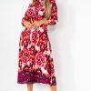 Clothing Girl in Mind | Girl In Mind Isabella Red Satin Print Dress