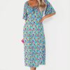 Clothing Influence | Kamari Blue Floral Midi Dress