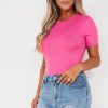 Clothing Vera u0026 Lucy | Blair Pink Short Sleeve Bodysuit