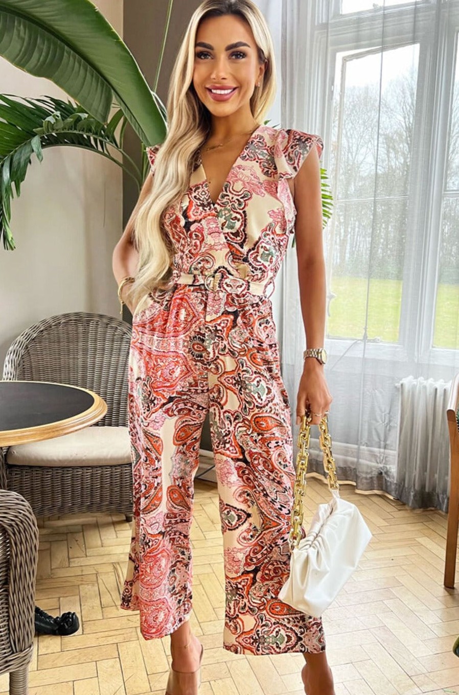 Clothing AX Paris | Ax Paris Darcy Multi Paisley Jumpsuit