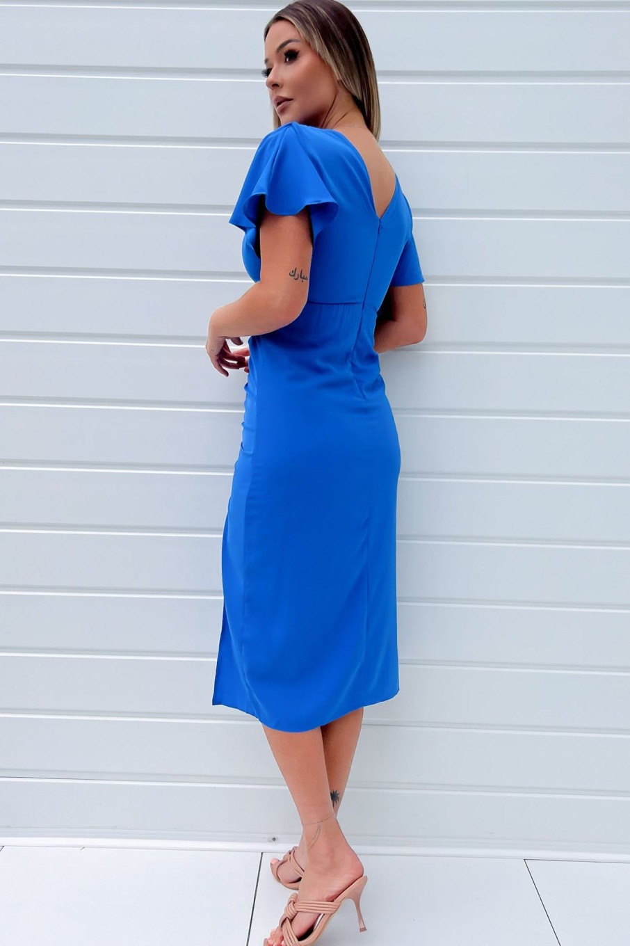 Clothing Girl in Mind | Girl In Mind Priscilla Blue Ruched Dress