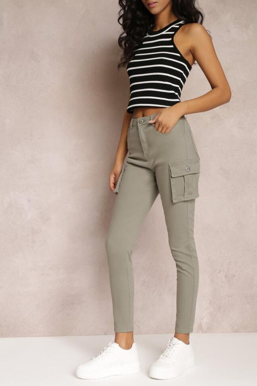 Clothing Zilene | Elodie Khaki Cargo Trousers