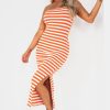 Clothing Copper Rose | Hartley Orange And White Striped Dress