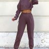 Clothing Style Wise | Amy Chocolate Crop Hoodie Jogger Co Ord