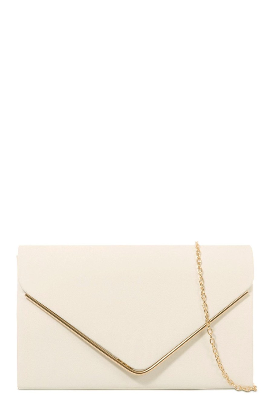 Clothing Koko | Pamela Nude Gold Trim Clutch