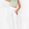 Clothing Style Wise | Oletha White Ruched Back Honeycomb Leggings