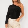 Clothing Giorgia | Jada Black Textured Bodysuit