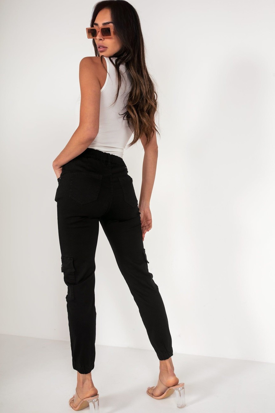 Clothing Zilene | Nina Black Cargo Trousers