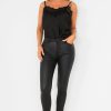 Clothing Zilene | Eabha Black Wax Push Up Jeans