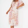 Clothing Influence | Zora Orange And Purple Floral Dress