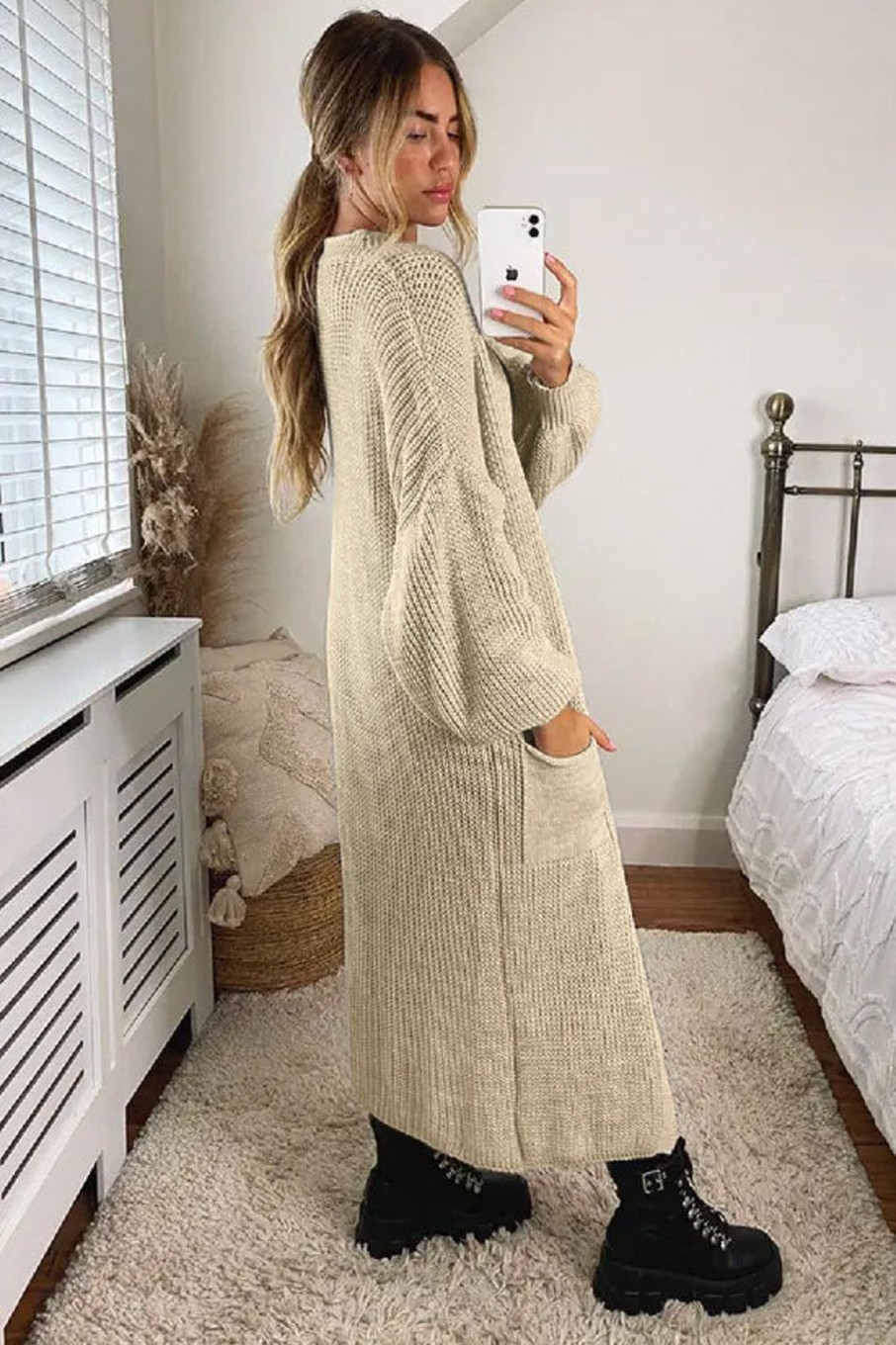 Clothing style wise | Amira Stone Chunky Knit Cardigan