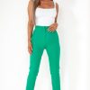 Clothing Copper Rose | Ohanna Green Cigarette High Waist Trousers