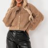 Clothing Giorgia | Morgan Taupe Fluffy Cardigan