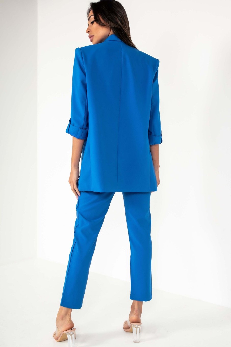 Clothing In Vogue | Kaisley Royal Blue Padded Shoulder Blazer