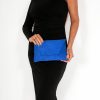 Bags Koko | Nettie Royal Blue Suedette Envelope Clutch Bag