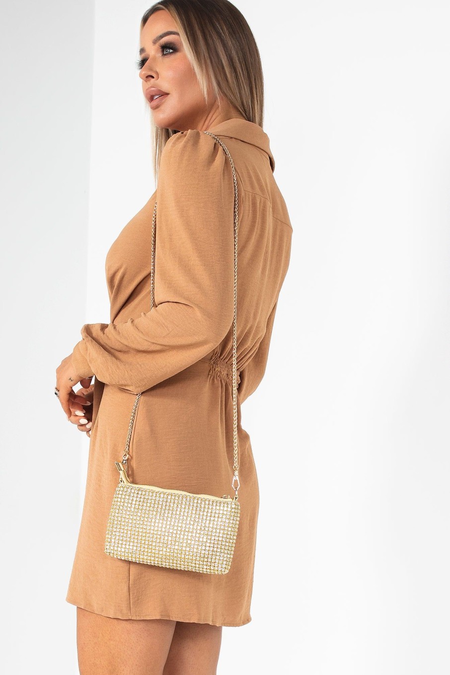 Clothing AX Paris | Ax Paris Mina Camel Shirt Dress