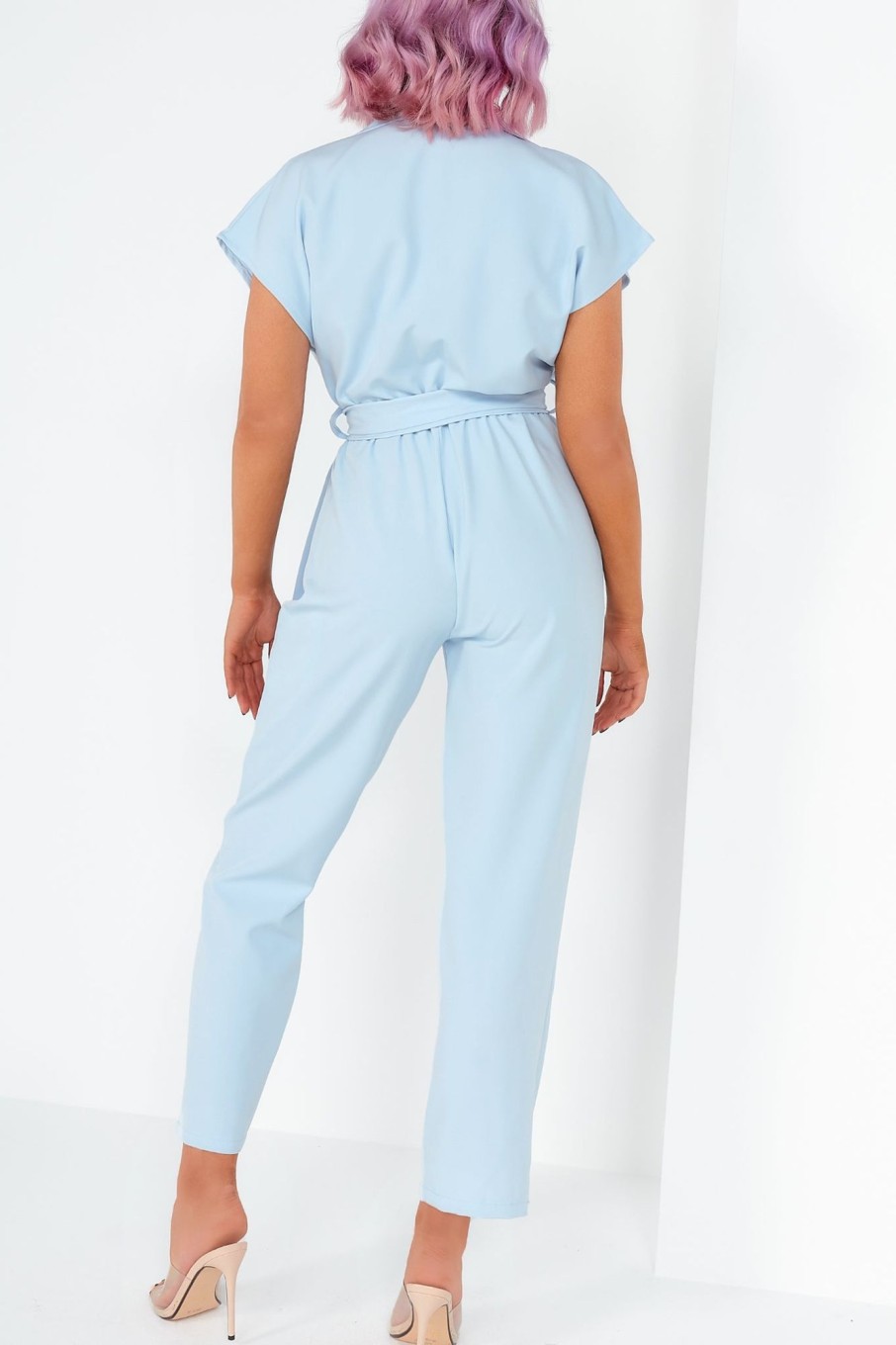 Clothing Mia | Sierra Blue Utility Belted Jumpsuit