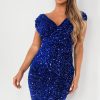 Clothing Girl in Mind | Girl In Mind Miley Blue Velvet Sequin Dress