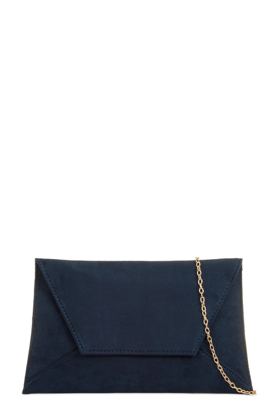 Clothing Koko | Nettie Navy Suedette Envelope Clutch Bag