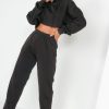 Clothing Style Wise | Amy Black Crop Hoodie Jogger Co Ord