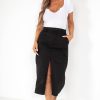 Clothing Brave Soul | Nancy Black Cargo Midi Skirt