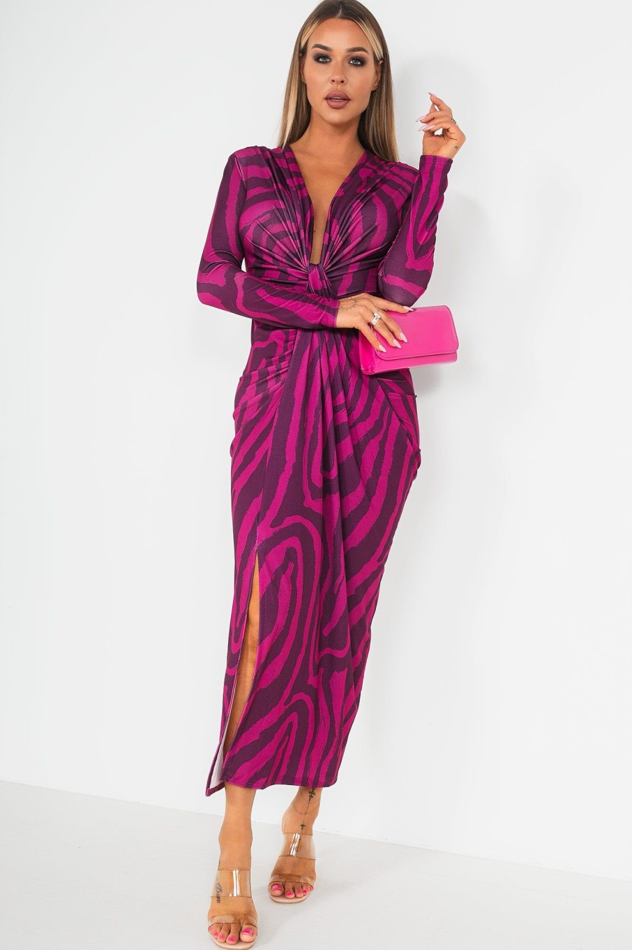 Clothing ally | Ida Purple Zebra Print Dress